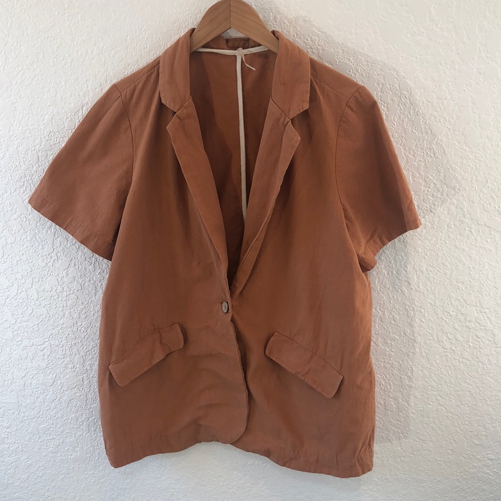 Free People Orange camel colored Cotton Women’s Blazer